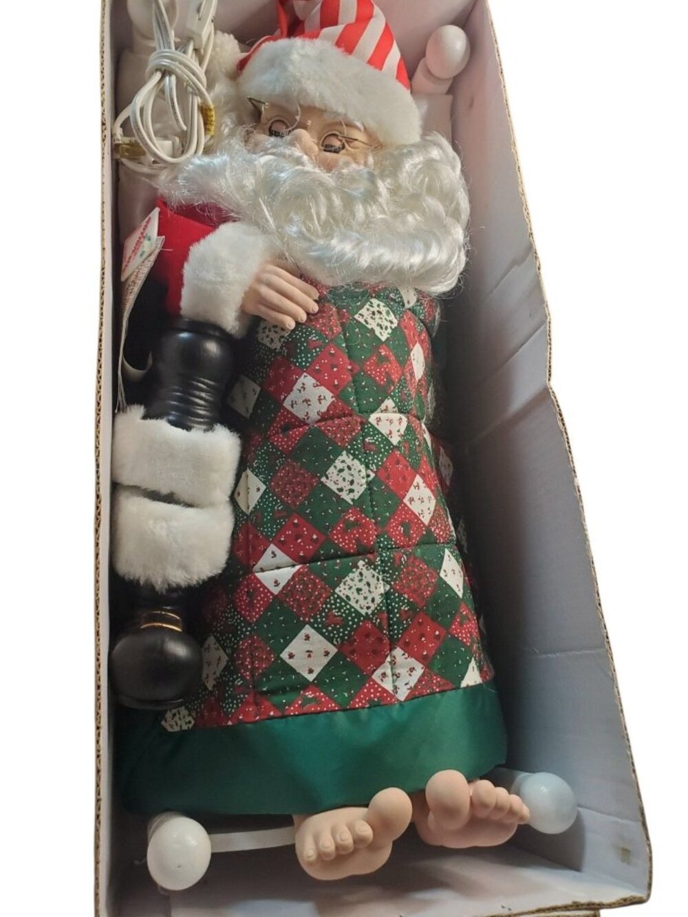 Telco Vtg Sleeping Santa Animated Electronic Christmas Decor W/Snoring Motion